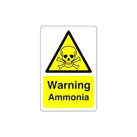 Safety First Display LTD Warning Ammonia sign - 1.2mm Rigid plastic for indoor/outdoor usage (300mm x 200mm) Viewing Distance within 7m.