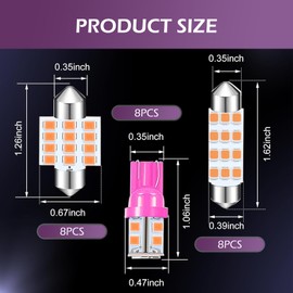 Ferianl 24PCS Car LED Bulb, Car LED Light Kit, Interior Car Lights, Used for Map Dome Lights, Trunk, Parking Lights (Purple)