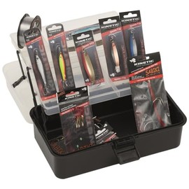 Kinetic Tackle Box Big Kit - Saltwater Starter Set with Pirk Indicator Cord and Swivels