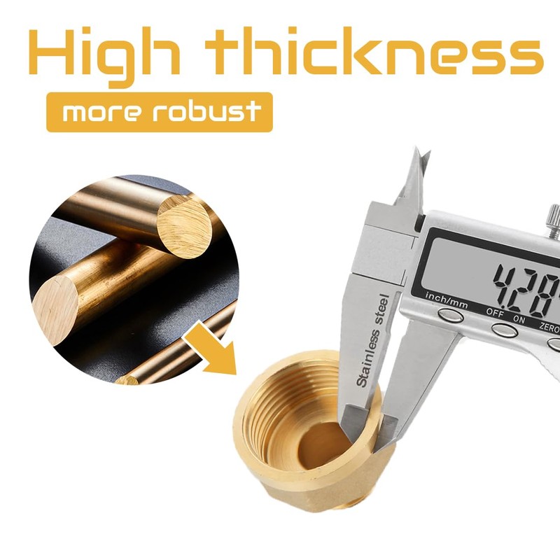 4Pcs Brass Pipe Fitting, 1/2" NPT Male Pipe x 1/2"