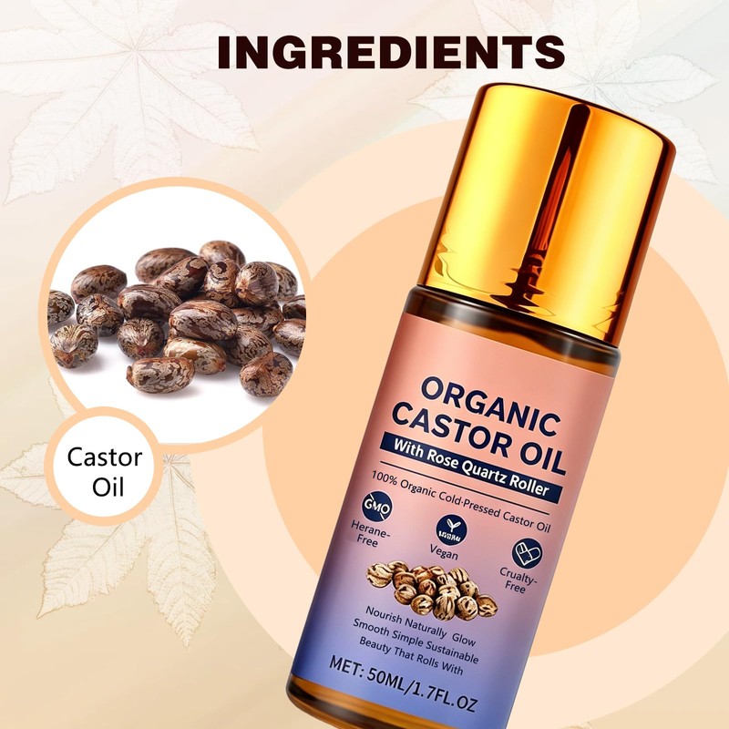 BSpecter 2 PCS Organic Castor Oil Roll On with Rose