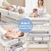 DZMDIP Baby Bathtub with Foldable Changing Table, Standing Infant Bath