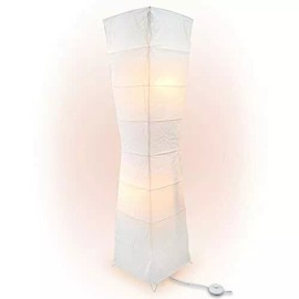 Quasimoon 4-FT Hako Paper Lantern Standing Floor Lamp with Black Foot Switch Cord, 12-i...