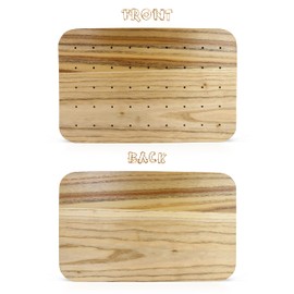 Food Display Wooden Skewer Holder For Appetizer Skewers. Impress your Guests And Serve Your Skewers For Fruit Kabobs Or Cocktail Sticks On This Food Skewer Holder Made Of Light Brown Oak Wood