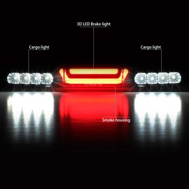 DNA MOTORING 3BL-GMC99-3D-LED-BK-SM Black Housing 3D LED High Mount 3rd Third Brake Light [Compatible with 1999-2007 Silverado 1500-3500& Classic / 1999-2007 Sierra 1500-3500 & Classic]