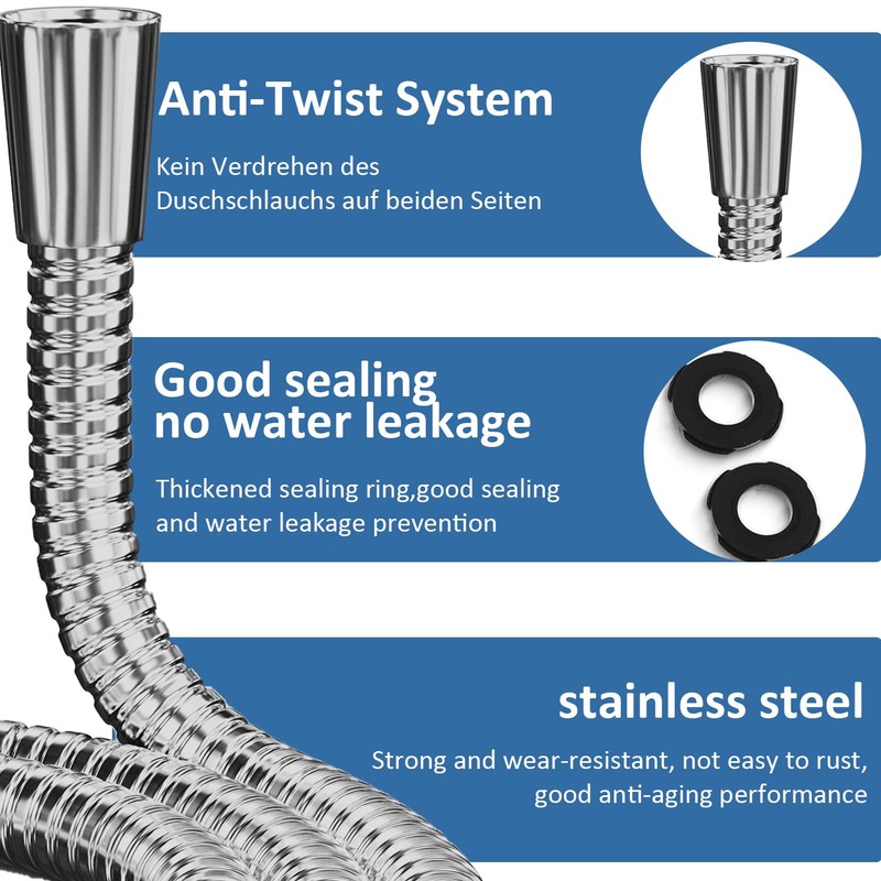 ACEFY Shower Head, Water-Saving, 1 Jet Type, Hand Shower, Solid