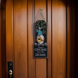 Carson "Gnome Place Like Home" Decorative Indoor/Outdoor Hanging Metal Wall Sign for Porch, Patio, Home Decor - Gift for Mom, Grandma, Wife
