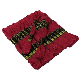 IBA Indianbeautifulart Hilo de punto de cruz, hilo de bordado a mano, de algodón trenzado para manualidades, 25 madejas, magenta oscuro