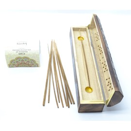 Vanilla, XXL Large Smoker Box with 10 Sticks, Home Incense Sticks, Joss Sticks, Incense Sticks, Ashtray
