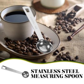 Kichvoe Round Measure Spoon Stainless Steel Teaspoon Scoops 5ml Measuring Spoons Individual Coffee Sugar Measuring Scoop