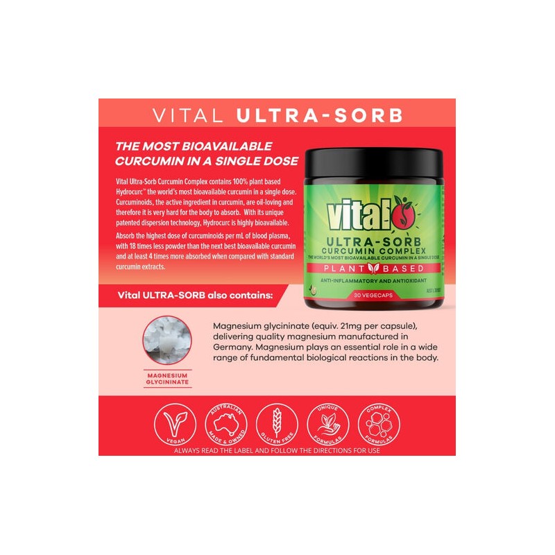Vital Ultra-Sorb Curcumin Complex 30 Capsules