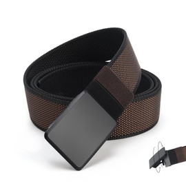 Mile High Life |Men's Reversible Buckle Nylon Belt | Outdoor Military Belt | Double Color Webbing Belt (Black-Brown)
