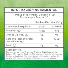 Blend de Adaptogenos Digestivo | Extracto Orgánico | Mejora Digestión y Absorción de Nutrientes | Reduce la Acidez Estomacal | Mejora la Circulación | Purifica el Colon | Lalun Organic | 60 Cápsulas de 500 mg. c/u