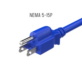 Cable Leader 10ft 18 AWG Universal Power Cord IEC320 C13 to NEMA 5-15P, Blue