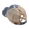 H-216-783-3184 Distressed Ponycap - Mesh - Blue Camo W/ Criss