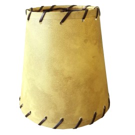 Unbranded Clip on Tan Hard Back Shades with Leather String Trim 4" x 6" x 6"