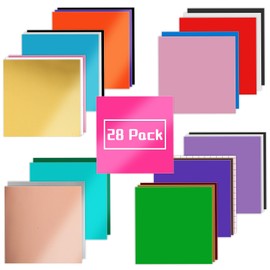 IModeur Permanent Vinyl for Cricut Machines - 28 Pack Permanent Adhesive Vinyl Sheets, 23 Assorted Colors Permanent Vinyl Bundle, Works with Most Cutting Machines, Makes Signs, Scrapbooking, Crafts