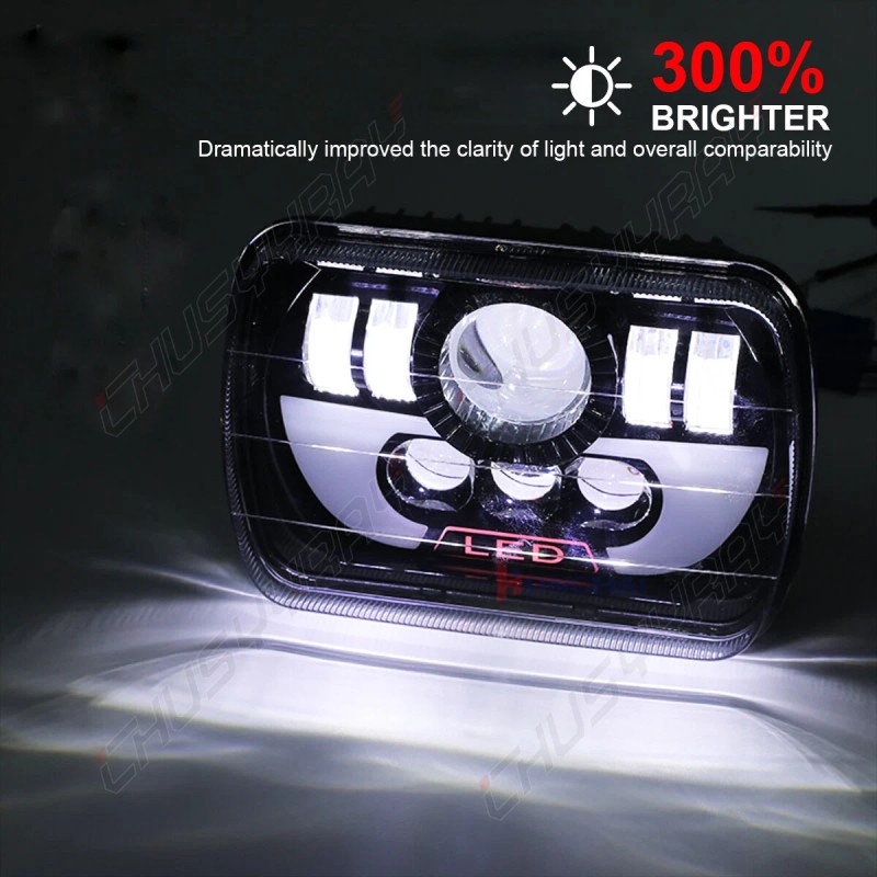 CHUSYYRAY 7''x6'' LED Headlight Headlamp For Chevy Express Cargo Van