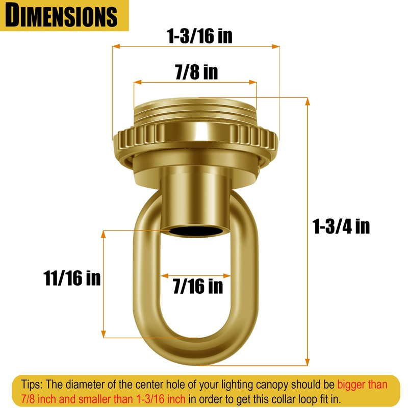 Light Fixture Cross Bar Kit Screw Collar Loop Kit Canopy