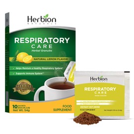 Herbion Naturals Respiratory Care Herbal Granules, Natural Lemon Flavour, Supports Healthy Respiratory & Immune Function, Instant Hot Drink, 10 Sachets