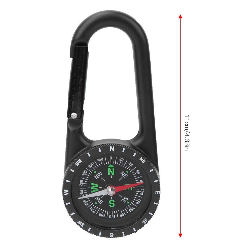 Delaman Carabiner Compass, Zinc Alloy Portable Carabiner Compass with Graduated
