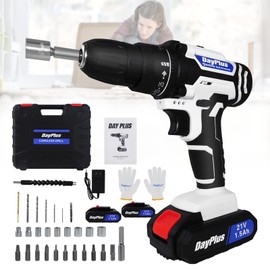 21V Cordless Portable Power Drill, Electric Lightweight Drill Set for Women Home DIY, 2 Variable Speed, 25+1 Position, 29pcs Drill Bits for Drilling/Screwing