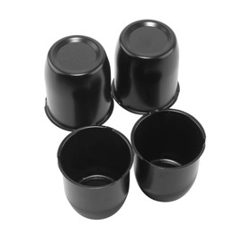 Rheedal 4Pcs 3.19inch Stainless Trailer Wheel Center Caps Push Through 3.19" Bore 3.6" Tall Hub Cap for Truck SUV RV Wheel Rim, Matt Black Wheel Cover