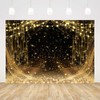 AIBIIN 7x5ft Black and Gold Gold Glitter Bright Sequins Bokeh