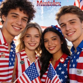 Mintolex 250 Patriotic Pins Set 4PCS 250th Anniversary Lapel Pins for Women Men 1776-2026 American Flag Liberty Bell Brooch Set Independence Day Enamel Pins for July 4th Patriotic Accessories