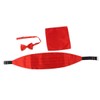 LUOEM Set of 3 Men's Satin Bow Tie Cummerbund Handkerchief