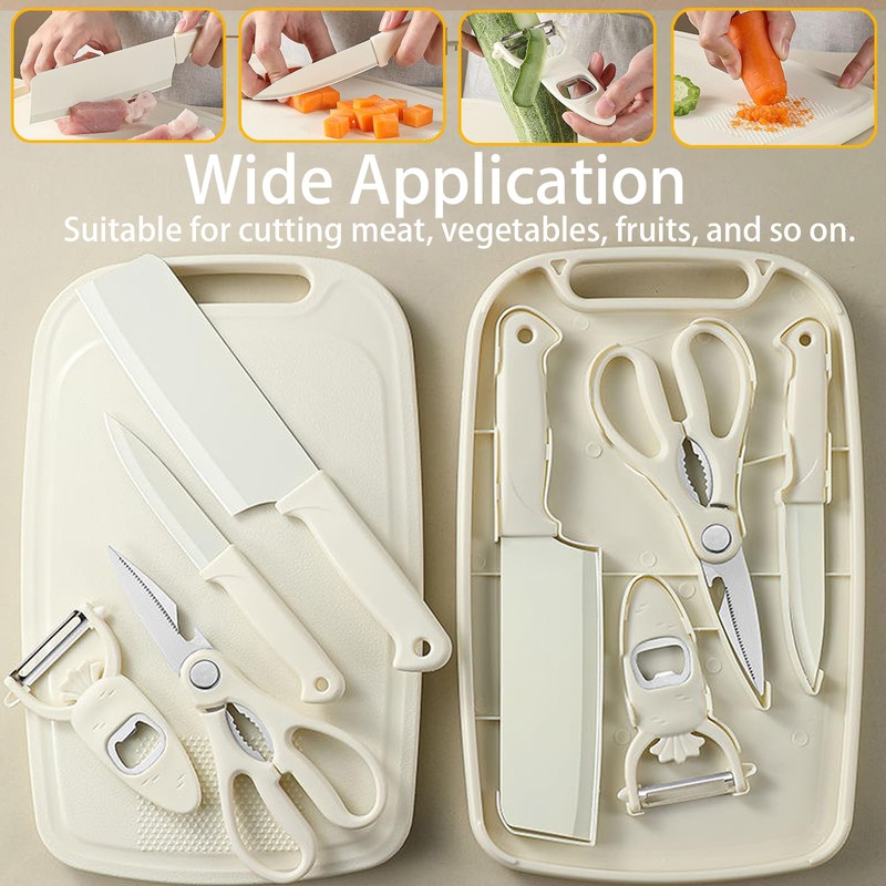 Cutting Board and Knife Set, 5 In1 Travel Cutting Board