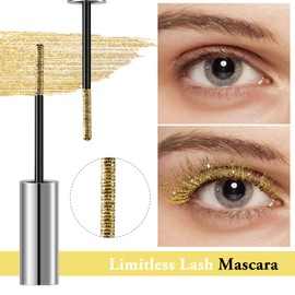AFGHOUZ Colored Fiber Mascara, Waterproof Long Lasting Eyelash Mascara, Glitter Eyeshadow And Brow, Volume And Length, Sparkle Eye Makeup