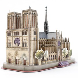 CubicFun 3D Puzzles for Kids Ages 8-10 - Notre Dame de Paris Gifts for 10 Year Old Girl Boy - Art STEM Projects for Kids Ages 8-12 - Classroom Desk Decorations, 128 Pieces