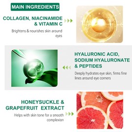 RobRia 2 Pack Dissolving Microdart Eye Patches with Hyaluronic Acid & Peptides - Target Fine Lines & Wrinkles, Hydrate & Rejuvenate Skin, 2 Pair