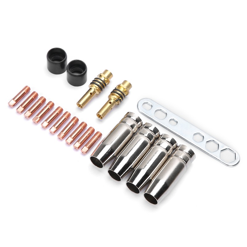 19Pcs Torch Welding Accessories Kit Nozzles Contact Tips for Binzel