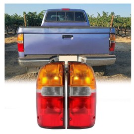 ECOTRIC Tail Light Lamp Signal Brake Lamp Set of 2 Driver Left & Passenger Right Taillight w/Bulb(s) Compatible with 1995-2000 Toyota Tacoma Replacement for TO2800116 TO2801116 8156004030 8155004030