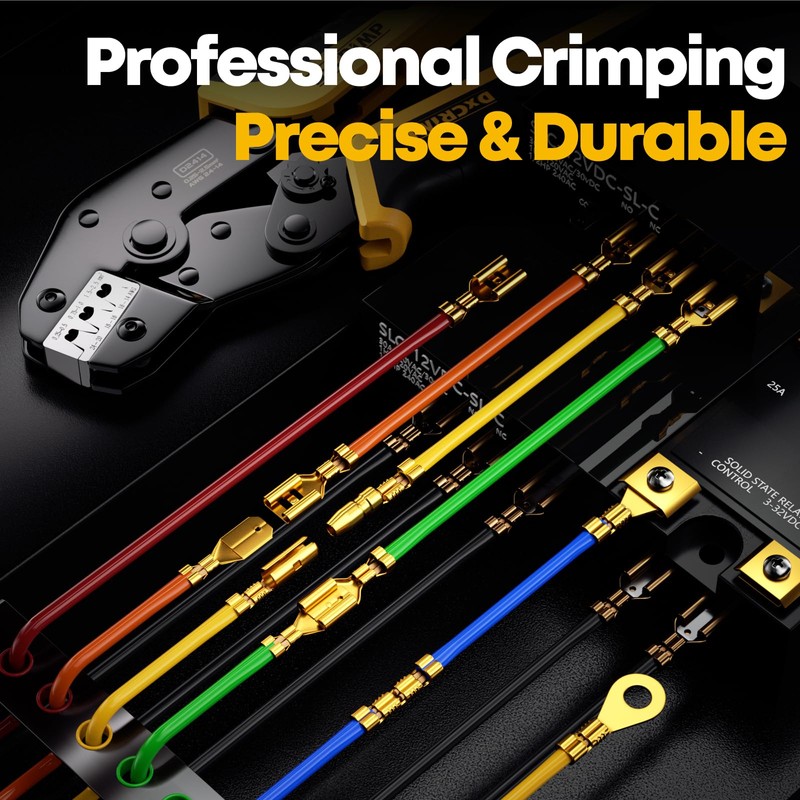 DxCRIMP Flat Connector Crimping Tool Set, Crimping Tool Cable Lugs