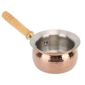 Stainless Steel Butter Warmer Small Saucepan Multifunction Butter Melting Pot Sauce Pan with Wooden Handle for Milk Coffee