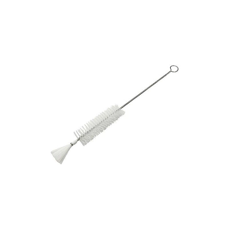 As One ABS-S10PW Syringe Cleaning Brush, PBT Bristle, White, 8.7