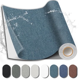 Shagoom Fabric Repair Patch, Fabric Large Repair Tape, Self-Adhesive Fabric Patches for Furniture, Sofa, Car Interior, Shoes, Hand Bag, Clothing (Blue Grey, 3.5X79 Inch)