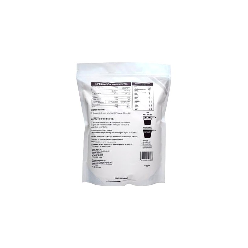 Whey Protein Natural Concentrado WPC80 Proteina Sin Sabor en Polvo