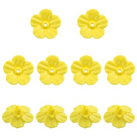 WHYHKJ 10 comederos de colibrí amarillo con forma de flor de plástico para pájaros