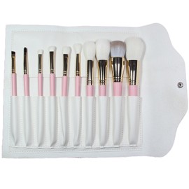 JYSJGCZA Professional makeup brush, 10 Piece Eyeshadow Brushes Set Professional Makeup Brushes Eye Shadow Concealer Eyebrow Eyelash Eye Liners Blending Make Up Brushes with Soft Synthetic Wool(pink)