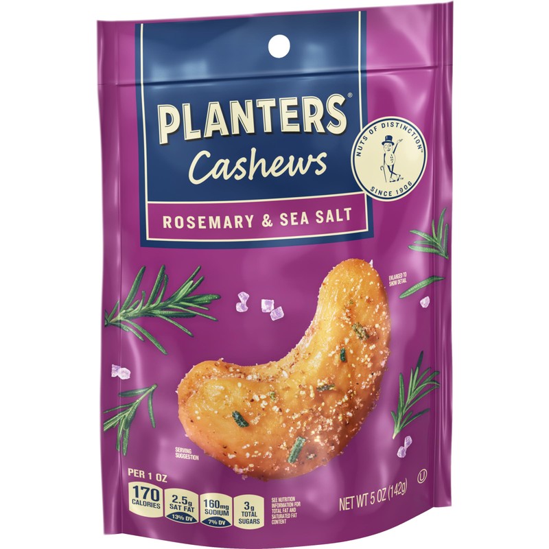 PLANTERS Cashews Rosemary & Sea Salt, Party Snacks, 5 Oz