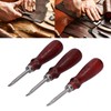 3pcs Leather Edger Sharp Professional Trimming Working Kit with Wooden