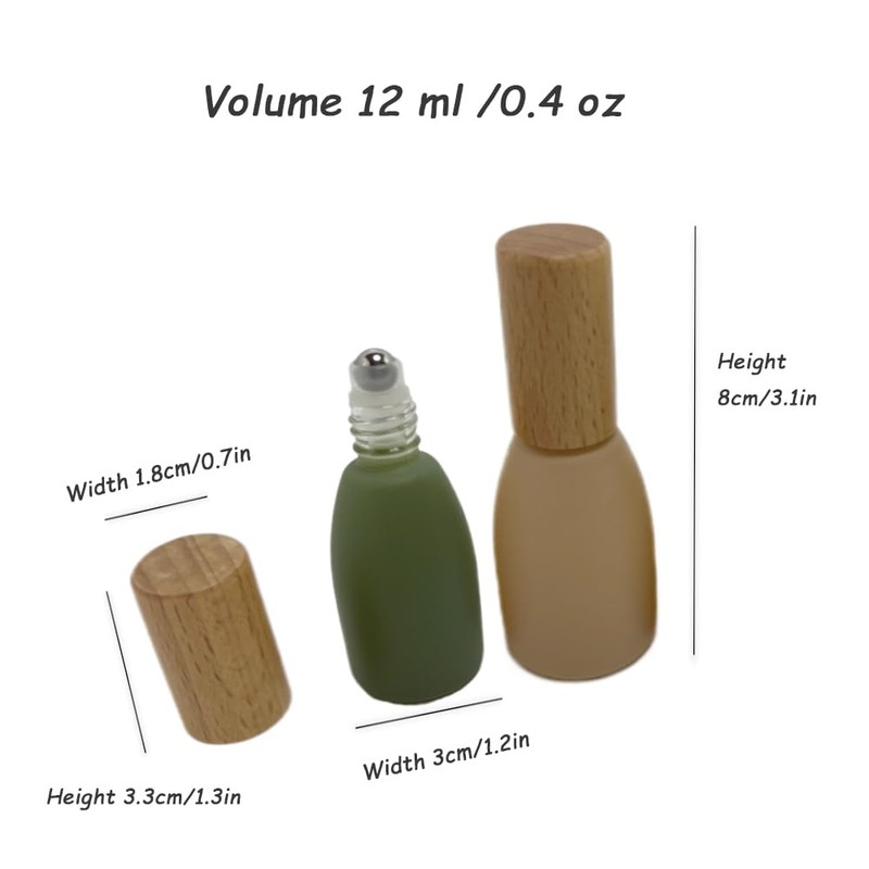 BEECO GIF2U 6Pcs 12ml/0.4 oz Glass Roll On Bottle with