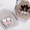 Fun Eyeball Hair Drying Turban for Shower and Face Wash Cute Rudolph 10ea