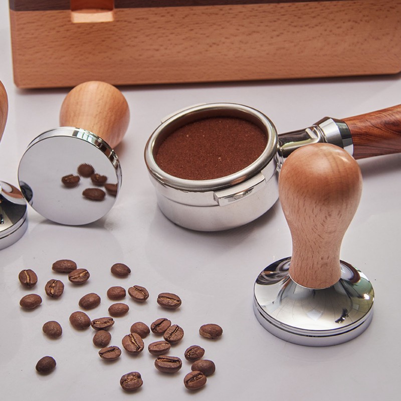 Coffee Powder Press Hammer and Distributor Set Stainless Steel Base