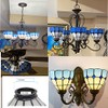 HUIMEIJU Glass single lampshade 2PCS set Blue glass fan lamp,