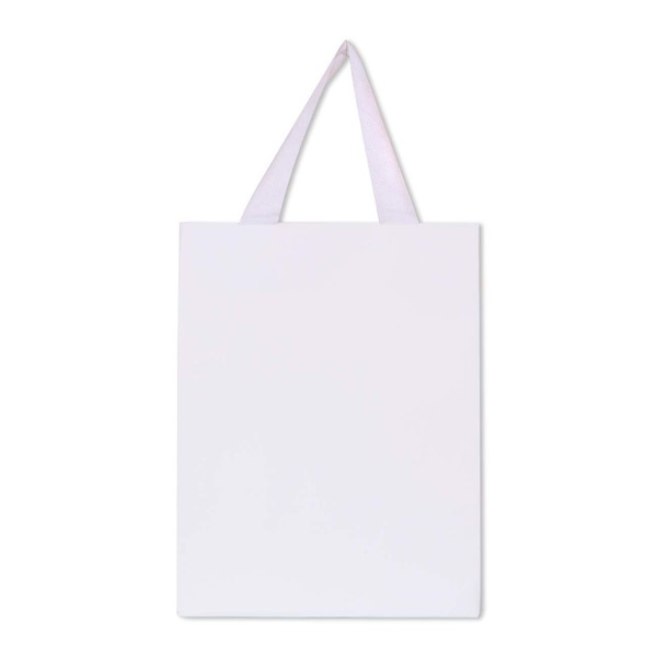 PAPERIST 12pcs 7.9x4.7x10.2 (5) Vertical Medium Size, White paper gift bags with white cotton handles, Thick, sturdy, durable, and luxury gift bags, Wedding, Christmas, Birthday Party